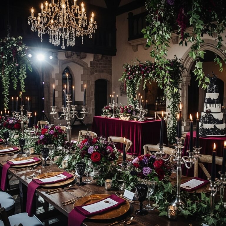 Dark Romantic Wedding Décor Receptions
