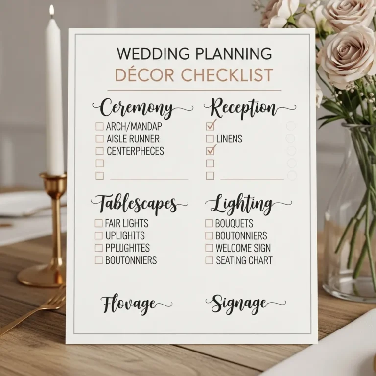 Wedding Planning Décor Checklist: A Complete Guide for Stress-Free Styling