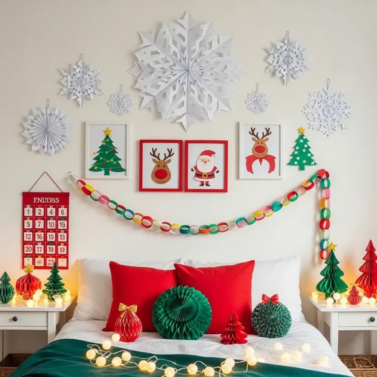 Easy DIY Christmas Bedroom Decor Ideas with Paper Crafts – Wall Art & More