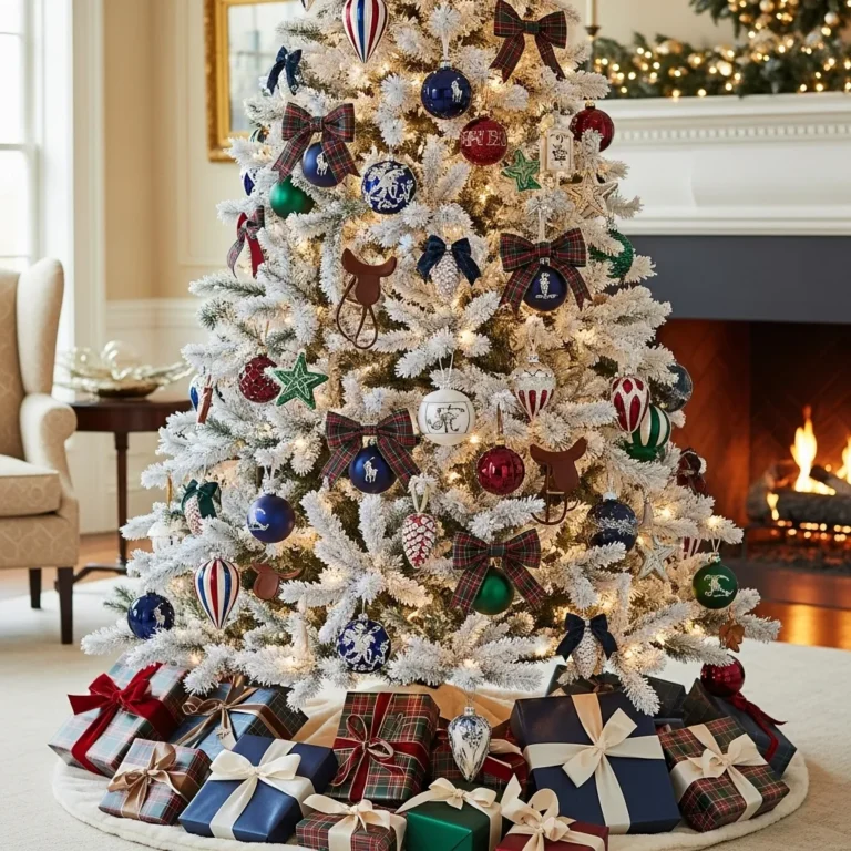 Elegant Ralph Lauren Christmas Decor for a Stunning White Tree