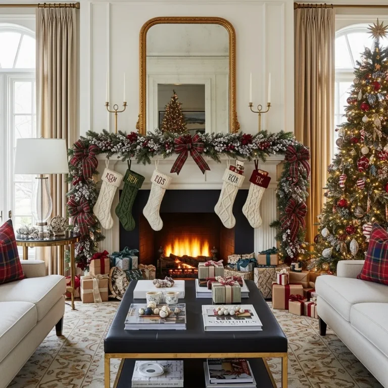 Classic Ralph Lauren Christmas Decor Ideas for a Luxurious Living Room